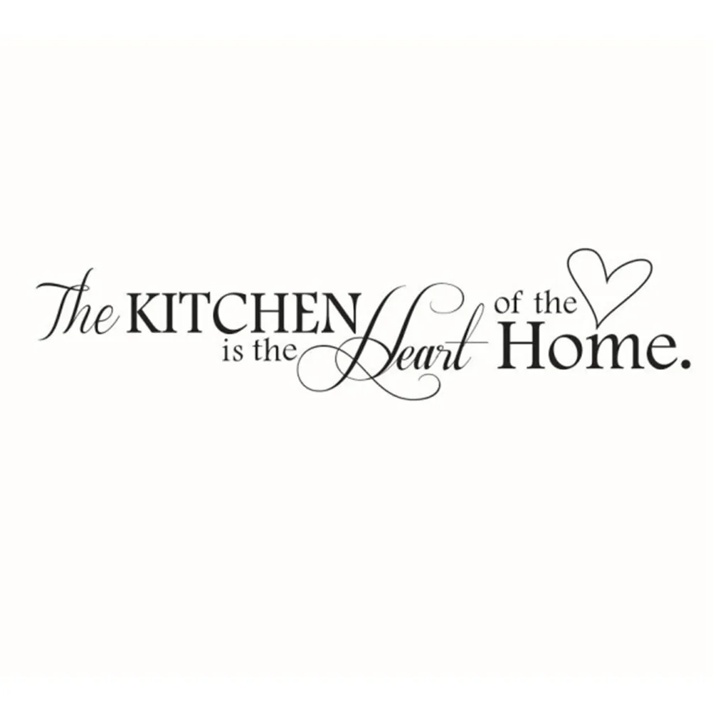 2018 New 1PC Kitchen Is Heart Of The Home Letter Pattern Wall Sticker PVC Removable DIY Wall Art Home Decor 74x25cm