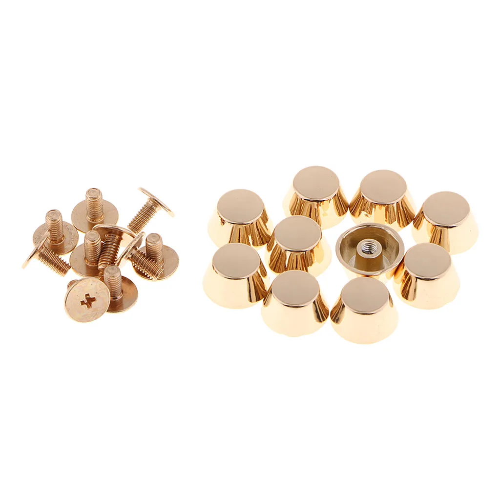 10 Pcs Brass Screwback Feet Screw Head Purse Handbag Nailhead Stud Spike Spot Studs Rivet Leather Craft Bags Clothing Decoration