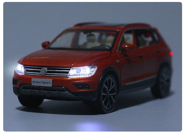 1/32 합금 당겨 자동차 장난감 Tiguan L 다이 캐스트 금속 사운드 라이트 장난감 차량 장식 컬렉션