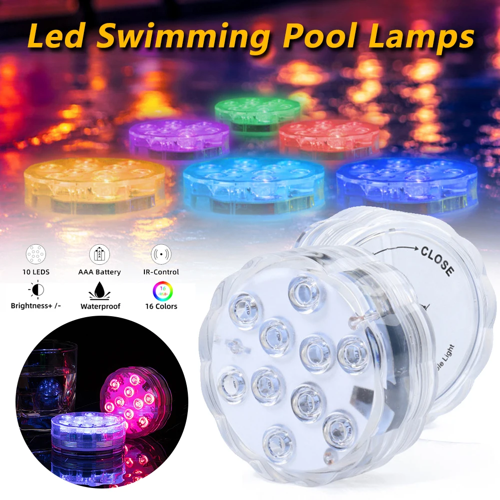 4x Waterproof Ir Tub Accessories 10 LED RGB Bulb Underwater Swimming Pool Light 