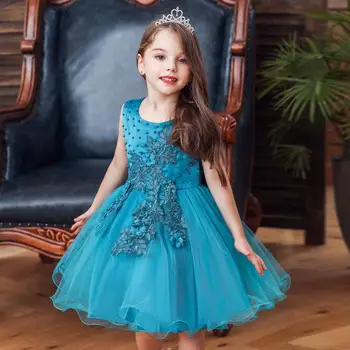 

dress girl wedding baby girl princess Stage performance Wedding presiding Sleeveless Beads princess dress girls dresses tutu