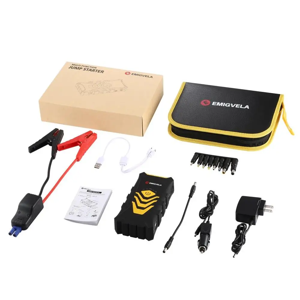 Многофункциональный автомобильный Jump Starter Kit 14000 мА/ч, два USB выхода, Мощность банк аварийный усилитель аккумулятора с светодиодный фонарик