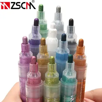 

12 Colors Acrylic Paint Marker Pen Metallic White Marker for Ceramic Rock Glass Mug Wood Fabric Canvas Halloween Card Painting