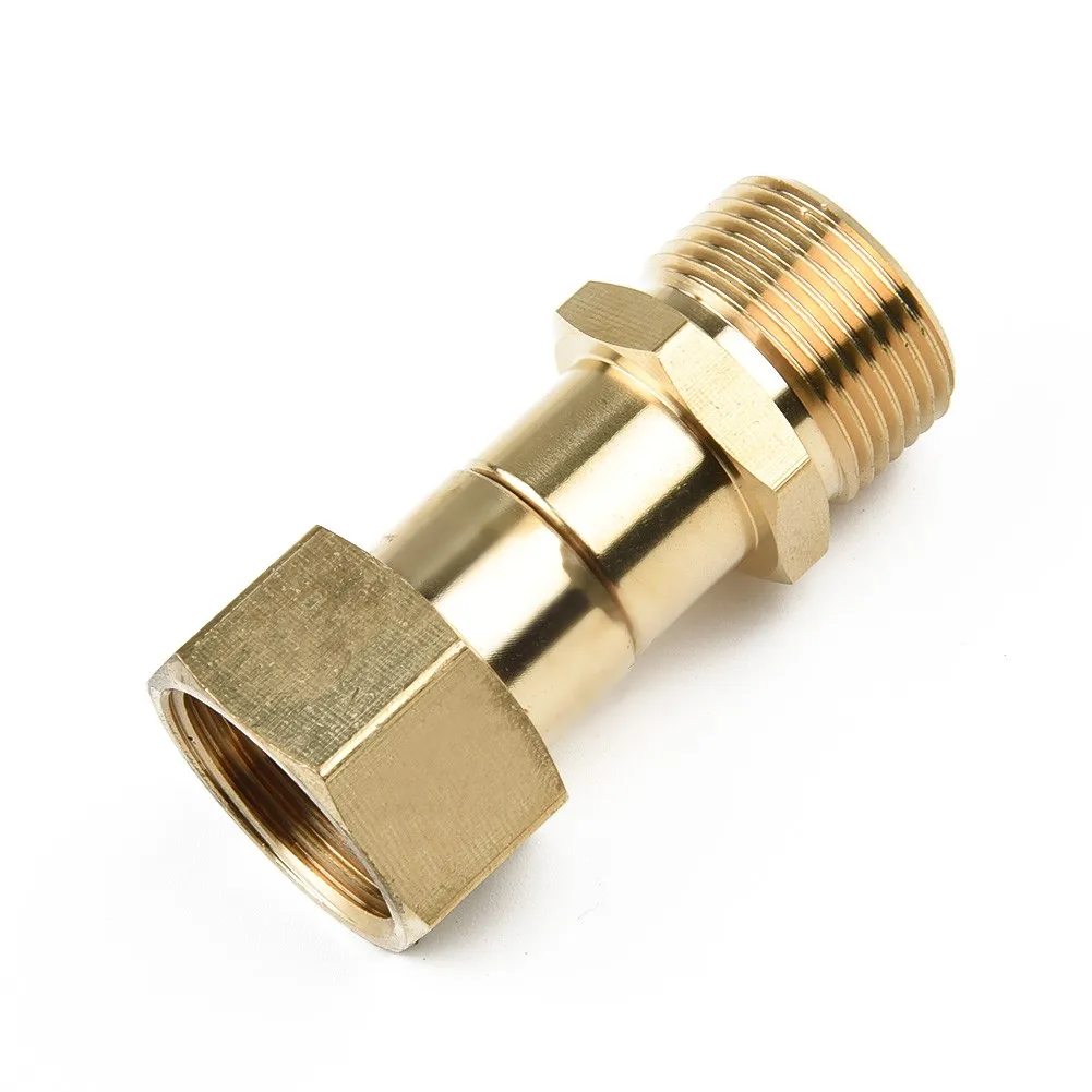 Brass High Pressure Washer Swivel Joint Connector Hose Fitting M22 14mm Thread 360 Degree Rotation Hose Sprayer Connector