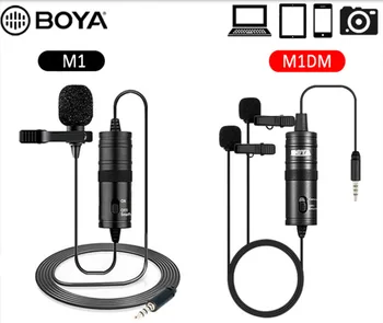 

BOYA Mini BY-M1 M1DM Clip-on Lavalier Audio Microphone 3.5mm Collar Condenser Lapel Mic for recording Canon iPhone DSLR Cameras