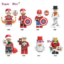 Один Санта Рождество Феникс Железный человек паук Росомаха, Тор Капитан Америка строительные блоки Модель Кирпичи игрушки для детей
