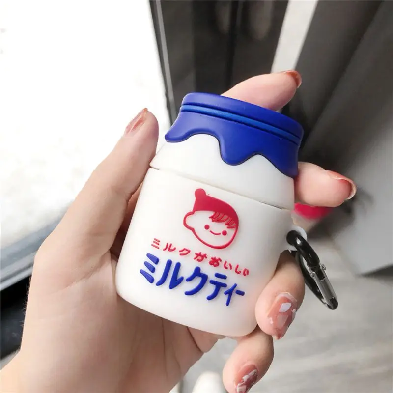 

For AirPods Case Cartoon Milk bottle Protective Cover For Airpods 12