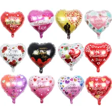Globos inflables con forma de corazón para el Día de San Valentín, globo de aluminio de 18 pulgadas, decoraciones para boda y Día de San Valentín, 1 unidad
