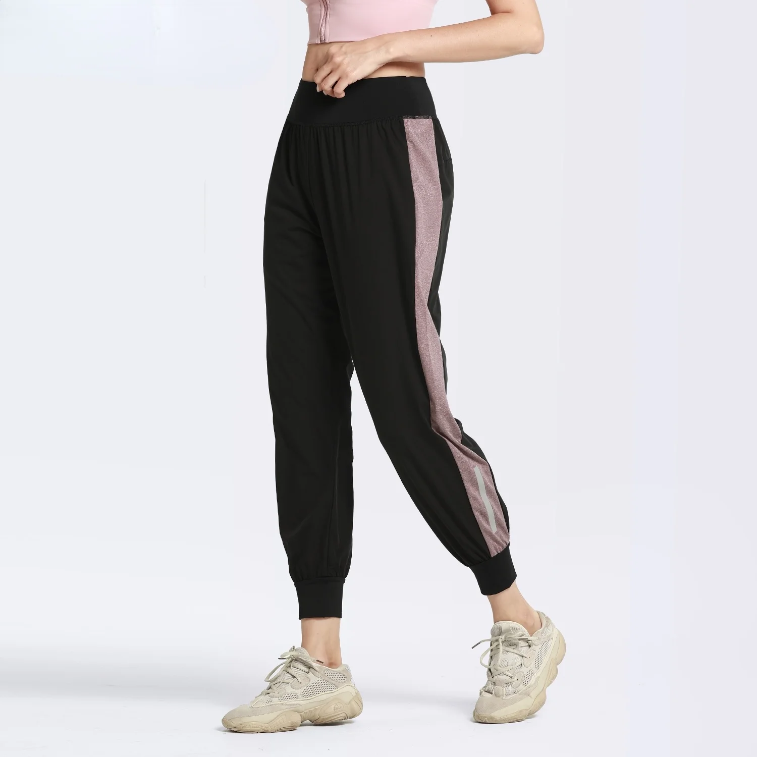 

F.DYRAA Women High Waist Casual Pants Cool Cargo Joggers Streetwear Loose Girls Punk Side Stitching Sports Pants Female Trousers