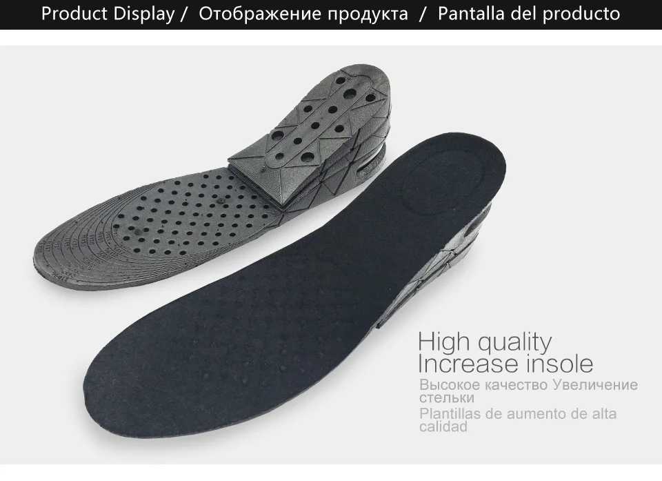 Height Increase Insoles 3 Layer 3/5/7CM Air Cushion Invisible Lift Adjustable Cut Shoe Heel Pads Insert Taller Soles Foot Pads