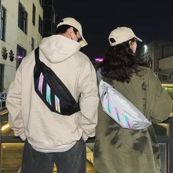 

Chest Bag Backpack Fashion Reflective Personality Slung Pockets & Oxford Cloth Width 44.5cm Height 16cm Thickness 9cm