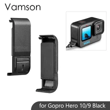 Vamson for GoPro 10 Accessories Set Flip Battery Side Cover Removable Lid Charg Port Side Case for GoPro Hero 10 9 Camera VP659K