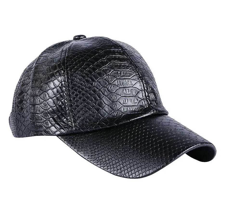 Новая модная бейсбольная Кепка из искусственной кожи, змеиная кожа, дизайнерские кепки, мужская шляпа, бальная Кепка для женщин, для отдыха на открытом воздухе, хип-хоп, Snapback