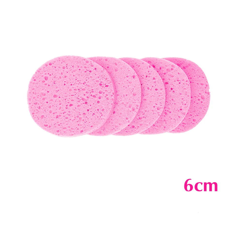 6cm 5pcs 5 шт. чистки губки компресс буфами на рукавах древесной целлюлозы обладает отшелушивающим эффектом мягкого лицевого моющего коврик для очистки Уход за кожей, инструмент для макияжа, 6/7/8/9/10 см - Цвет: 6cm 5pcs