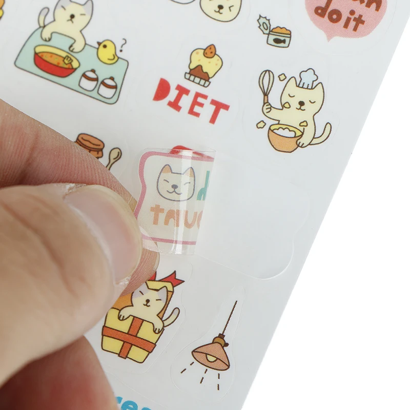 6 шт./компл. кавай бумажные наклейки мультфильм кошка липкая бумага для детей подарок наклейки для скрапбукинга Сделай Сам канцелярские товары случайный стиль