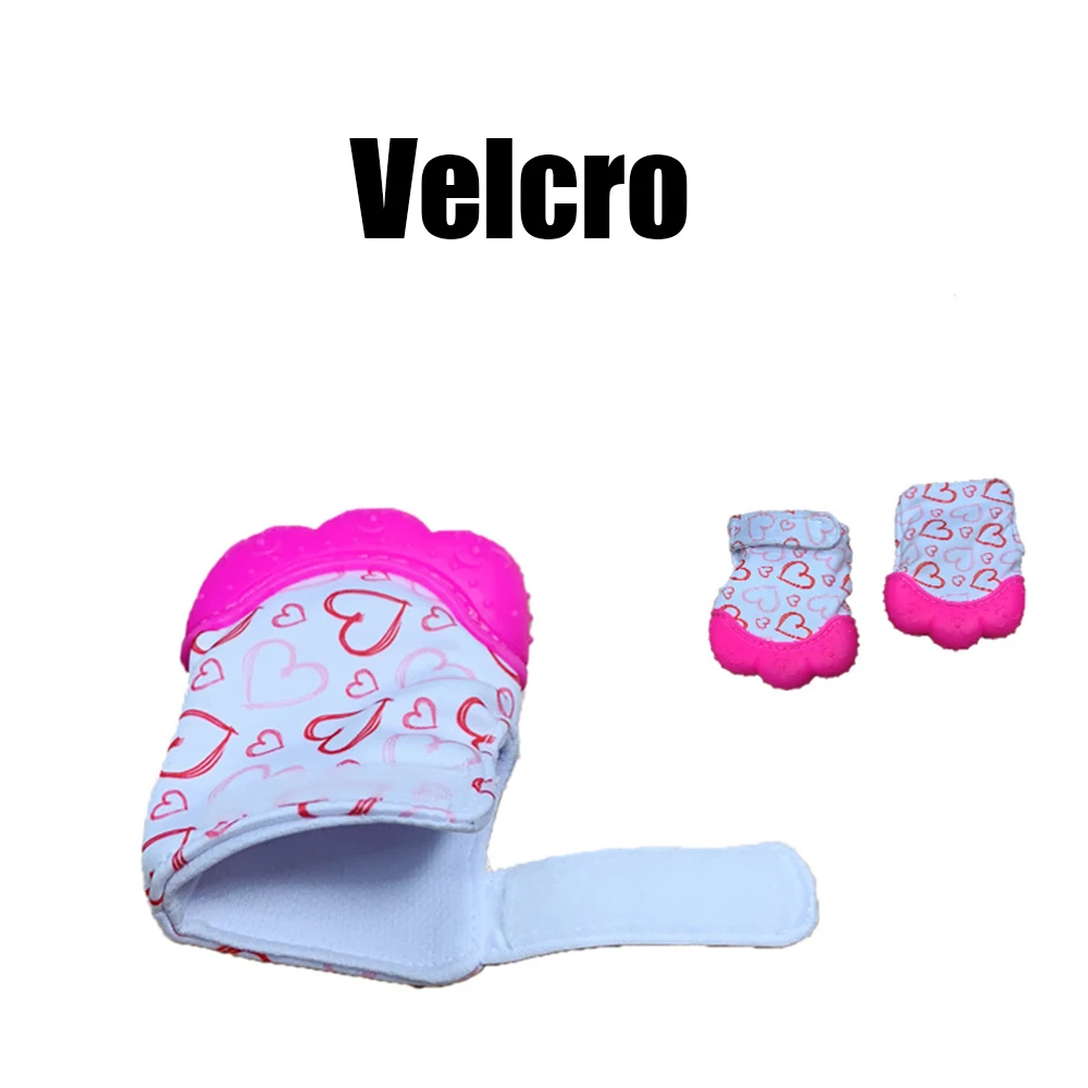 Baby Teether Heart Star Print Silicone Mitten Gloves Kids Children Baby Teethers Anti-eating Hand Teething Mitten Care Hot baby mittens
