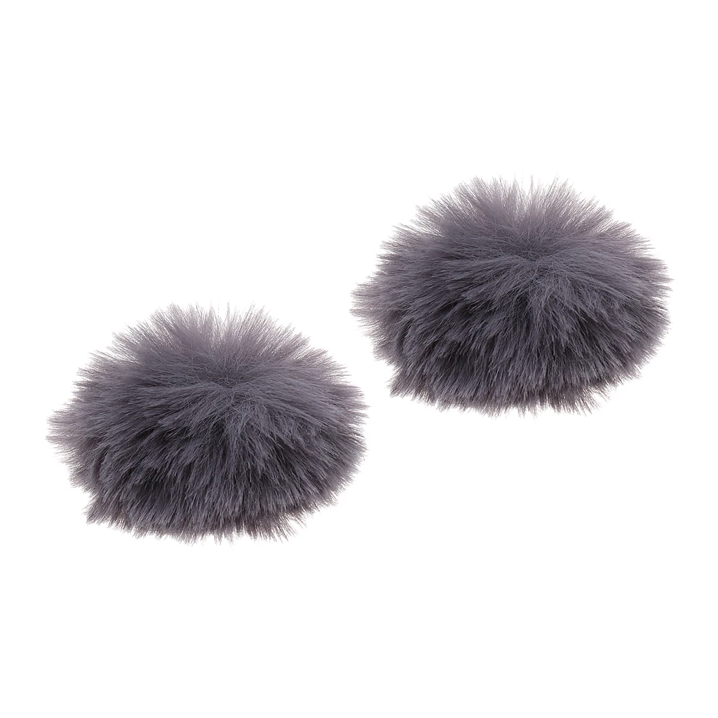 2x Gray Microphone Windscreen Windshield Muff Reduce Wind Noise Mic Cover
