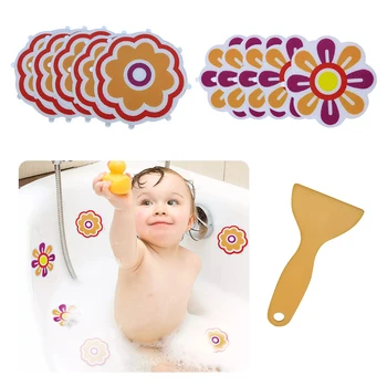 

10pcs Anti Slip Bathtub Stickers Colorful Flower Self-Adhesive Non Slip Bathtub Mat Bathtub Anti Slip Stickers Bath Tub Bathroom