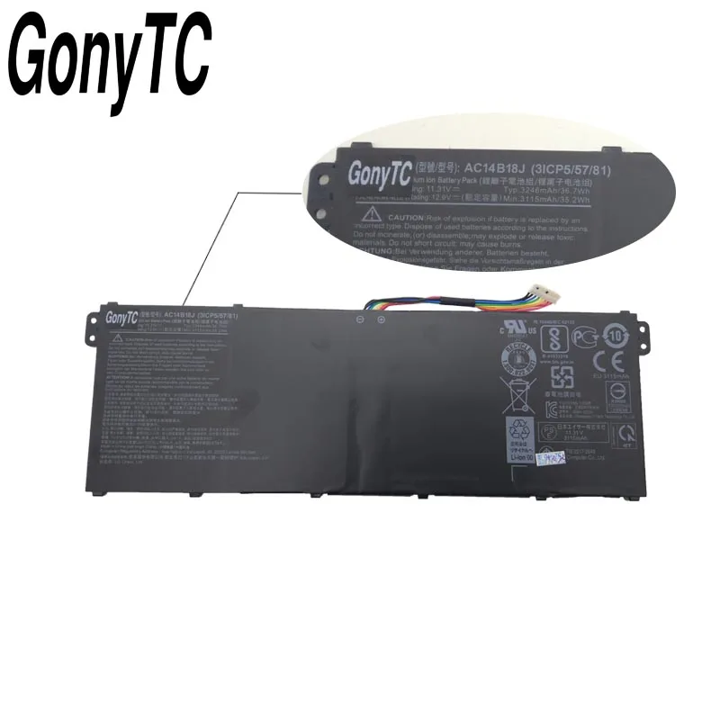 Bateria do Portátil Ac14b18j para Acer Aspire E3111 E3-112 E3-112m Es1531 B116 Ac14b13j 1131 Volts 36wh 3icp 57 80 Original - Imagem 4