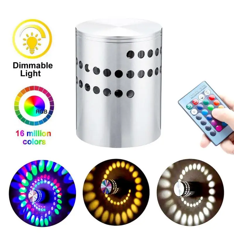 3W RGB Indoor Led Wall Lamp Lights Wireless Creative Aluminum Sconce For Home Stair Bathroom Bedroom Light Colorful Spot Light the range wall lights