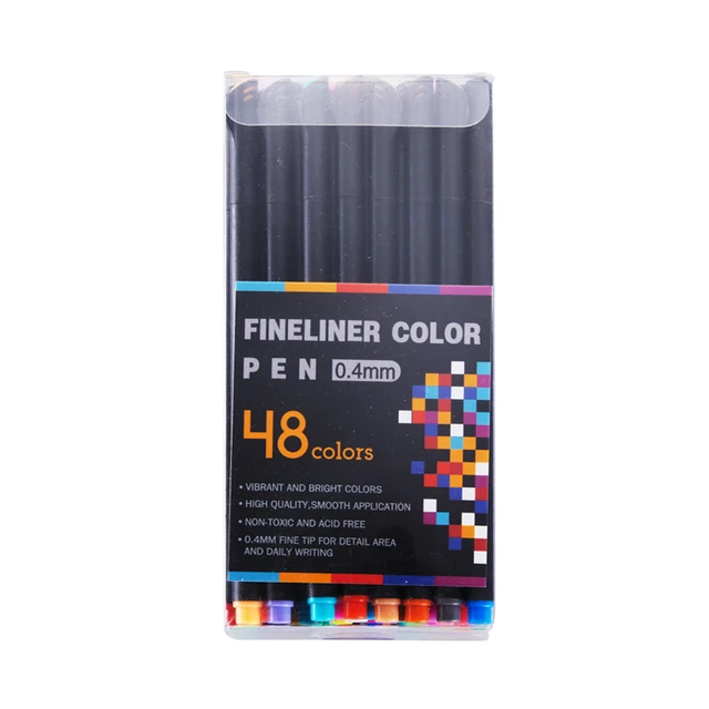 24 Fineliner Pens Color Fineliners Set Markers  Fineliner Color Pen Set  0.4mm - Fineliner - Aliexpress