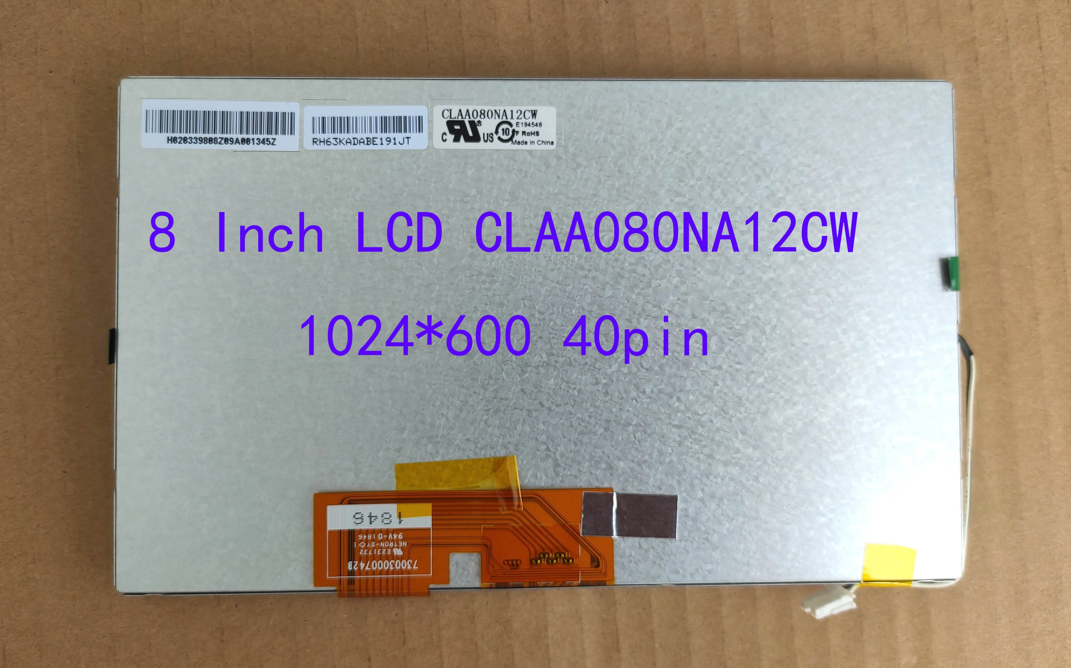 8 inch Car Navigation Universal LCD 40pin 1024*600 NEW Original CLAA080NA12CW Compatible With HSD080IFW1 193*117mm Sensor Touch |