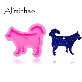 

DY0346 Shiny Akita dog mold Silicone Molds DIY resin epoxy keychains Mould for jewelry Key ring pendant decoration