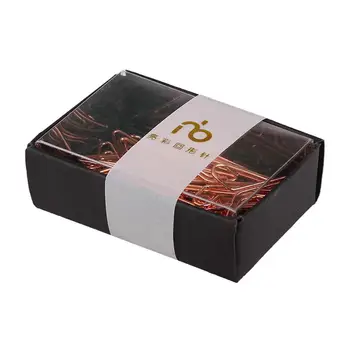 

1 Box Paper Clips Creative Hanger Paper Pins Simple Note Clips Portable Bookmark Clamps (Rose Gold, Random Box Color)