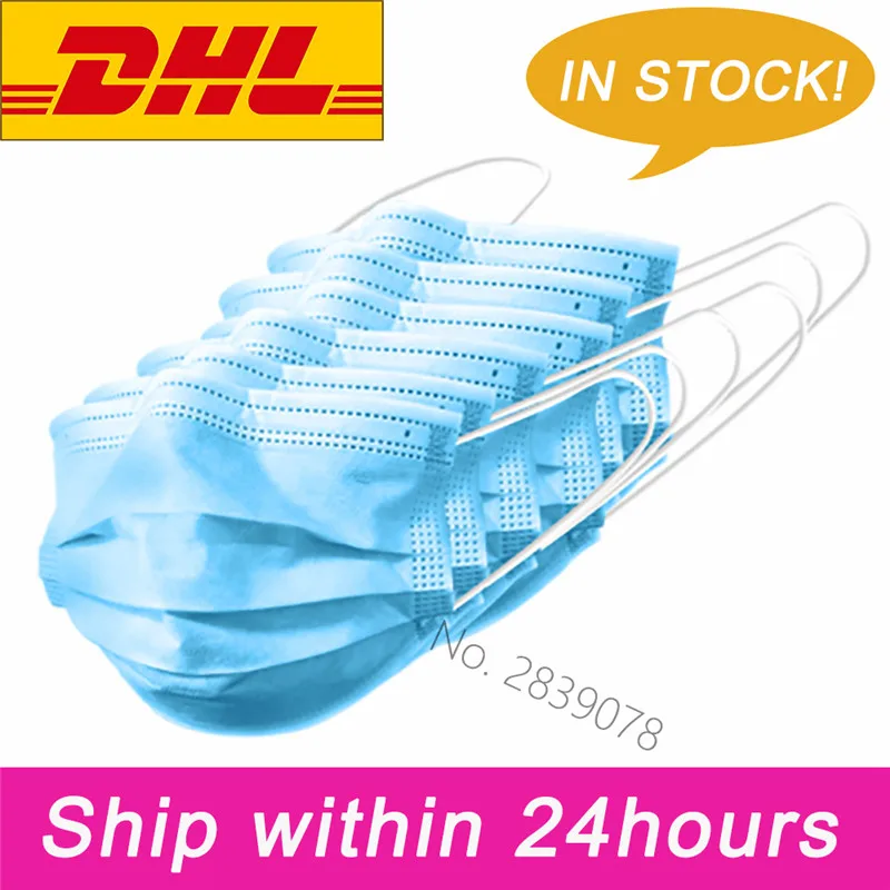 

DHL Anti-Pollution 3 Laye Mask dust protection Masks Disposable Face Masks Elastic Ear Loop Disposable Dust Filter Safety Mask