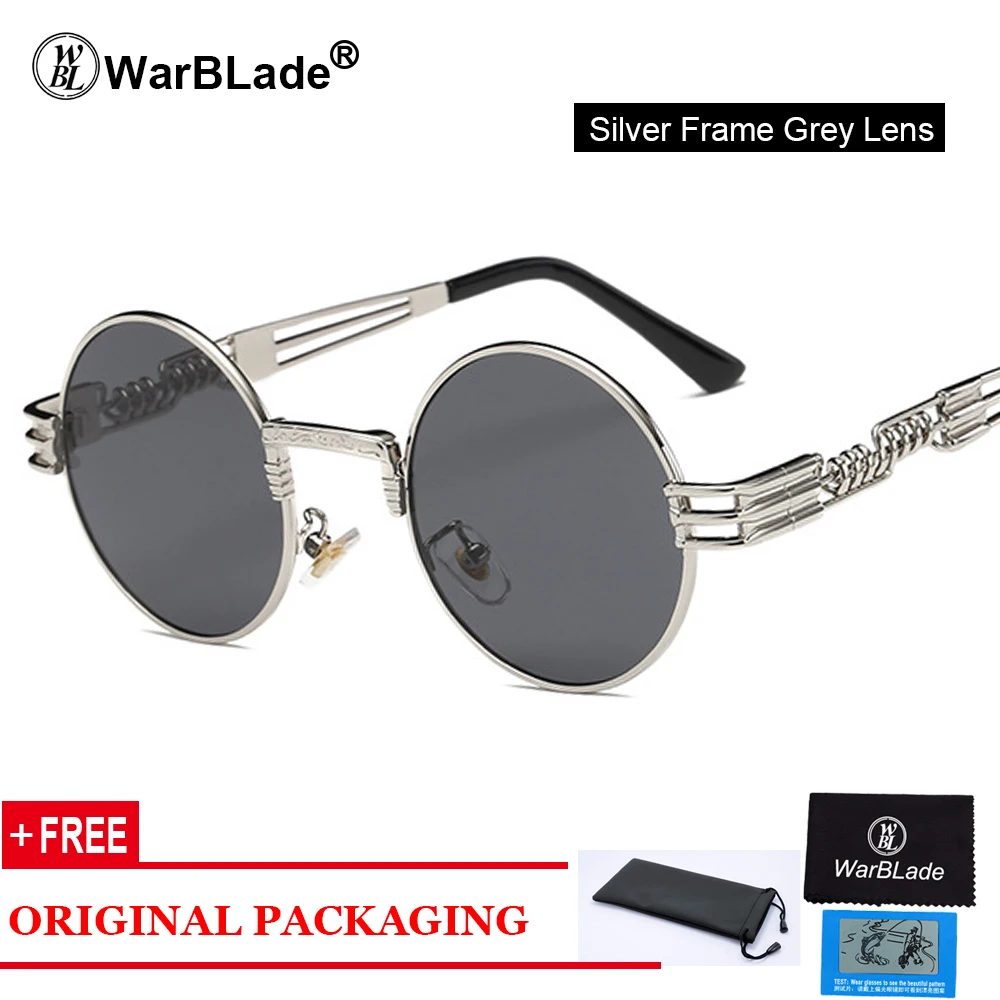 silver grey Бренд WarBLade дизайнерские классические круглые очки с полароидным стеклом мужские винтажные очки в ретро стиле водительские солнцезащитные очки женские - Цвет линз: silver grey