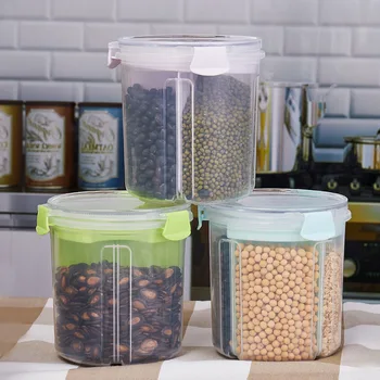 

Small Food Storage Container Cereals Storage Storage Box Refrigerator Four Sub-Grid Sealed Cans Sealed Box