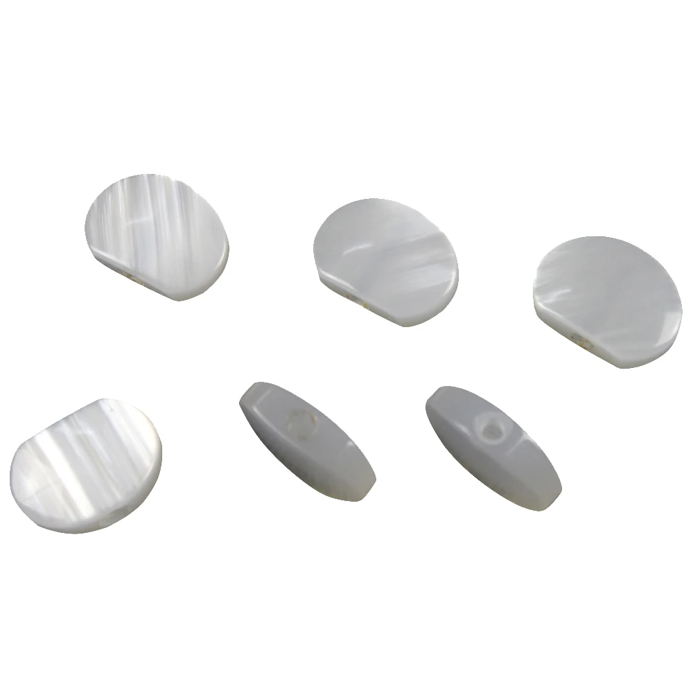6pcs Universal Acrylic White Guitar Tuner Machine Head Oval Buttons Replacement