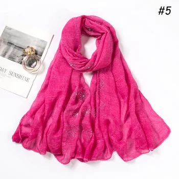 

2020 New Style muslim hijab soft islamic shawls and wraps Malaysia Headscarf Hot Drilling Sequin Fashion Women's musulman scarf