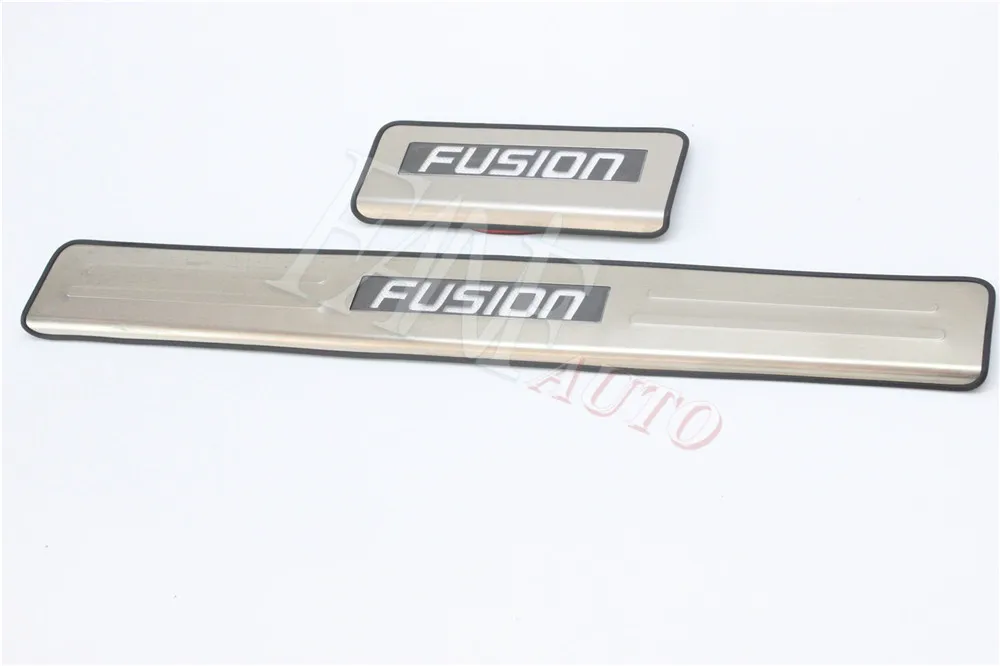 Нержавеющая сталь светодиодные пороги Накладка защита Накладка для Ford Fusion 2013