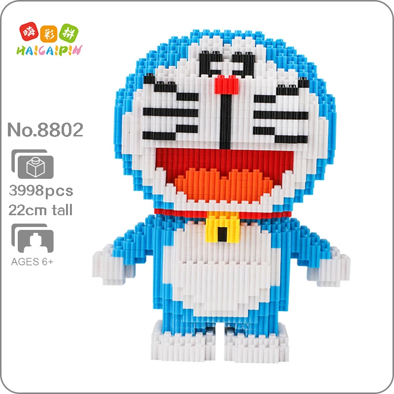 ZMS Anime Doraemon Blue Cat Animal Micro Diamond Mini Building Nano Blocks Toy 