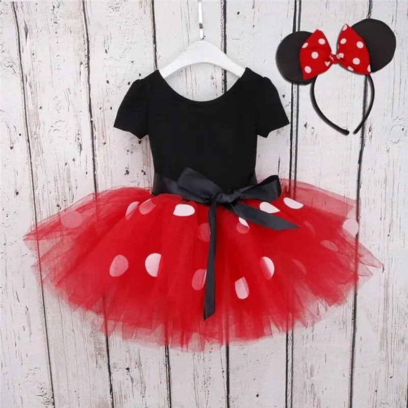 Baby 1 Year Mini Mouse Dress For Girl 1st Birthday Party Tutu Dots Outfits Kids Dresses Fancy Dresses Infant Clothing Vestidos