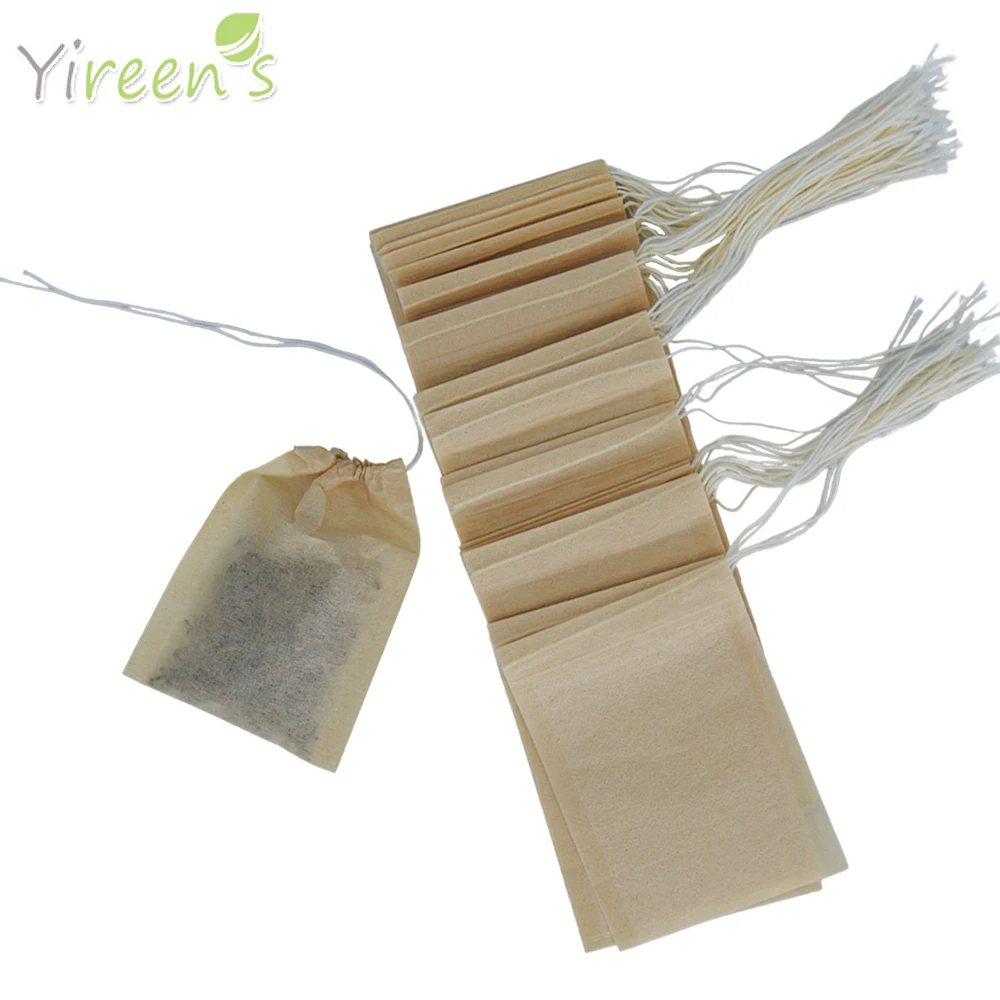 100pcs 50 X 70mm Brown Color Unbleached Paper Tea Infusers Disposable Manila Hemp Coffee FiltersKitchen Accessories