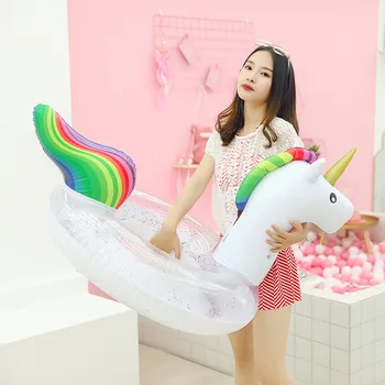 

Inflatable Sequins unicorn Swim Ring Pool Float Adult Child Water Swimming Floating Summer Beach Tube Fun Pool Toys Photo props