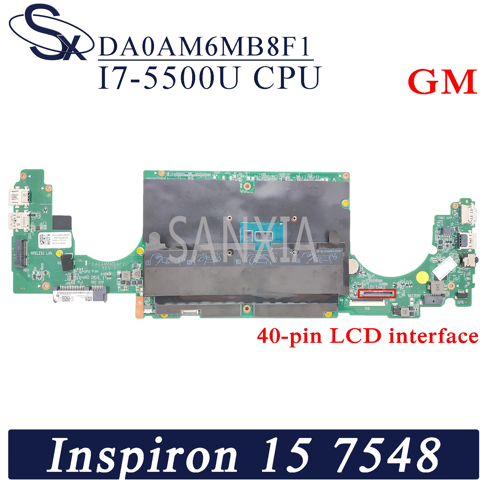 Материнская плата KEFU DA0AM6MB8F1 для ноутбука Dell Inspiron 15-7548 оригинальная материнская GM