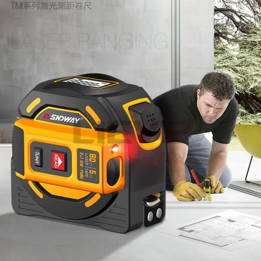US $36.40 Laser Tape Measure Range Finder HighPrecision Intelligent Measuring Ruler Digital Display MultiFunction Electronic Ruler