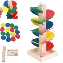 Монтессори Обучающие игрушки блоки деревянное дерево мраморный мяч бегать трек игры для маленьких детей интеллект раннего образования игрушки