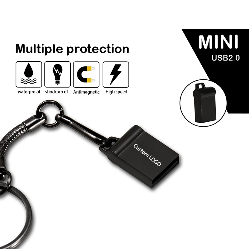 JASTER USB 2,0 мини металлический usb флеш-накопитель 4 ГБ 8 ГБ 16 ГБ 32 ГБ 64 Гб 128 ГБ Флешка(логотип на заказ