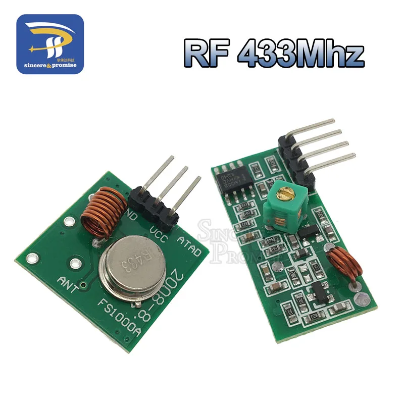 433Mhz 1set 315 МГц/433 МГц РЧ беспроводной передатчик Модуль и приемник комплект 5 В DC беспроводной для Arduino Raspberry Pi/ARM/MCU WL Diy Kit - Цвет: 433Mhz 1set