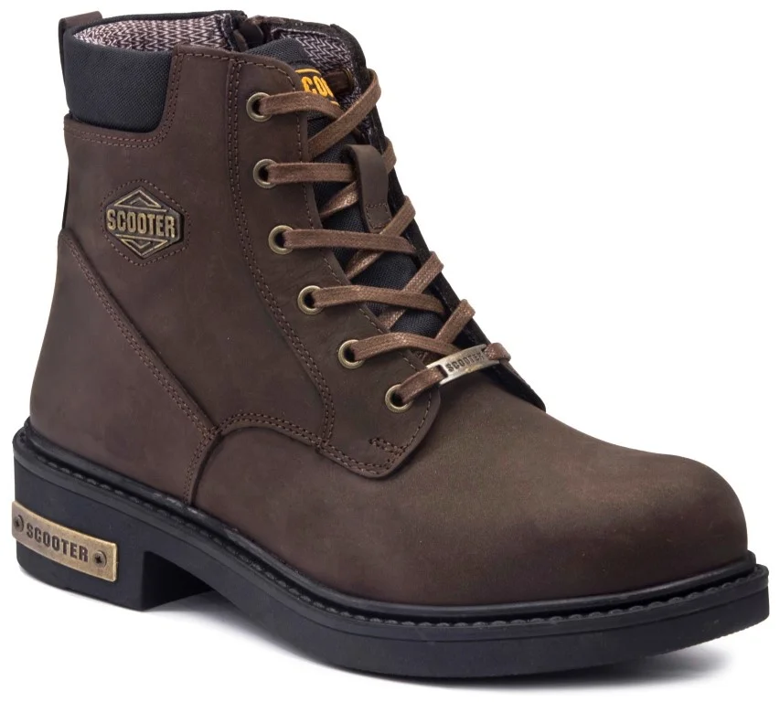 

Scooter 5121 2021 Winter Coffee Nubuck Men 'S Shoes Boots Waterproof Lace-Up Solid Metal Accessory Durable Snow Use Comfortable