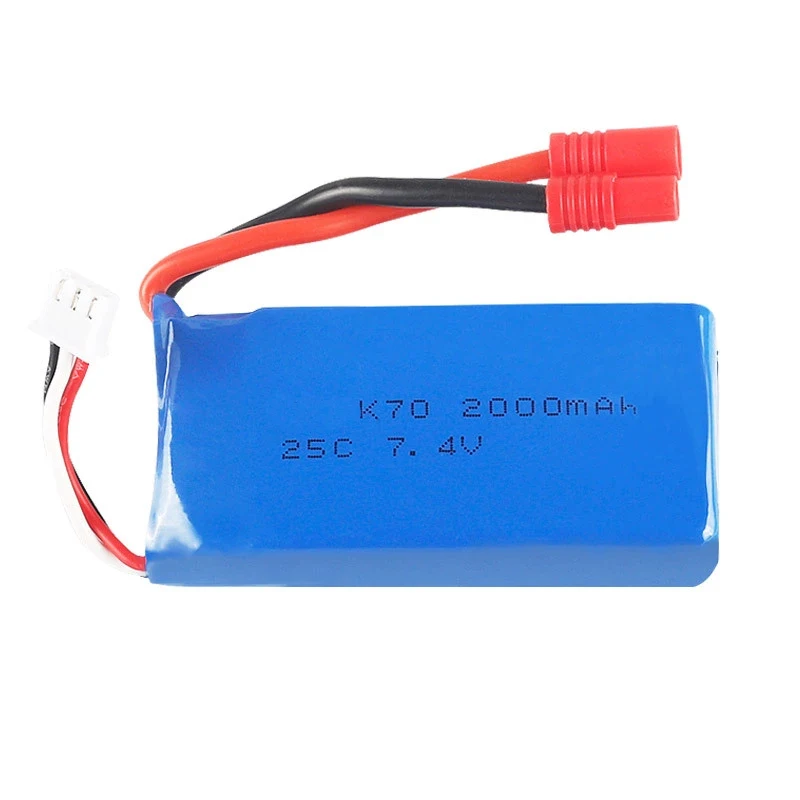 7,4 V 2000mAh 20C литиевая батарейка для вертолетов дистанционного управления K70 четырехосевой летательный аппарат литиевая батарея