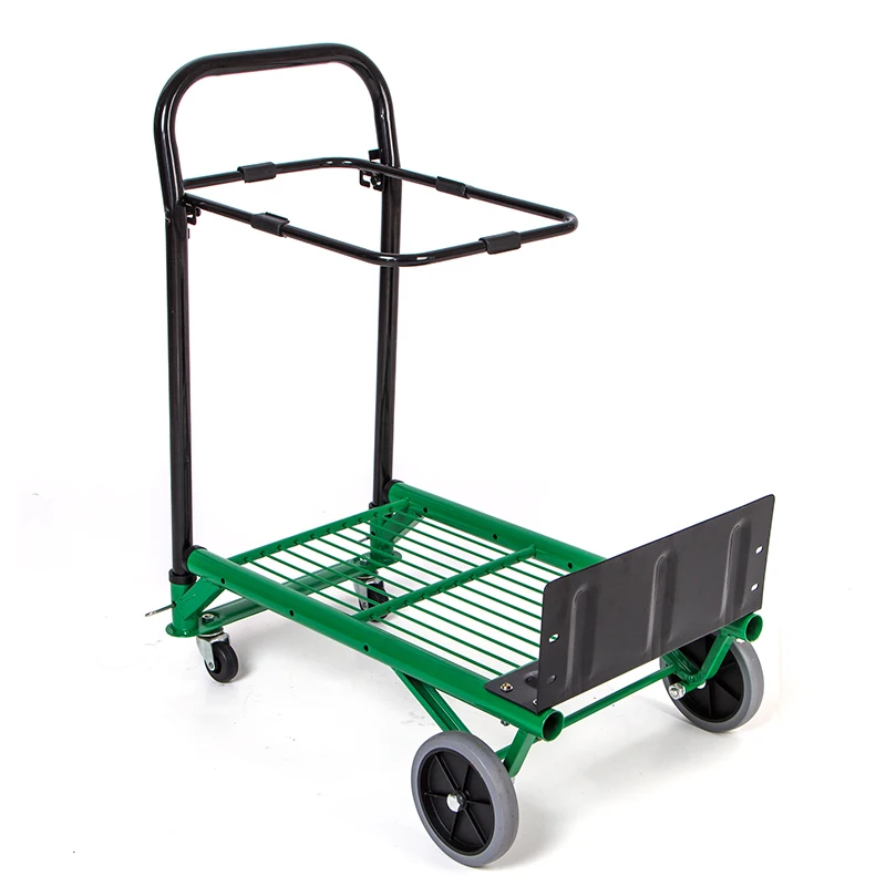 Carrello A Pianale Pieghevole Transpallet Portatile Carico 90Kg Piccolo Rimorchio Immondizia Riciclaggio Carrello Tpr Grande Ruota