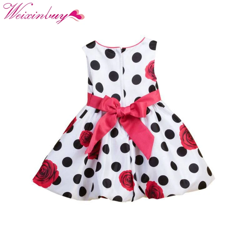 Платье без рукавов для маленьких девочек платье в горошек с красными цветочками vestido infantil robe fille enfant