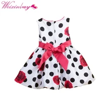 Платье без рукавов для маленьких девочек платье в горошек с красными цветочками vestido infantil robe fille enfant