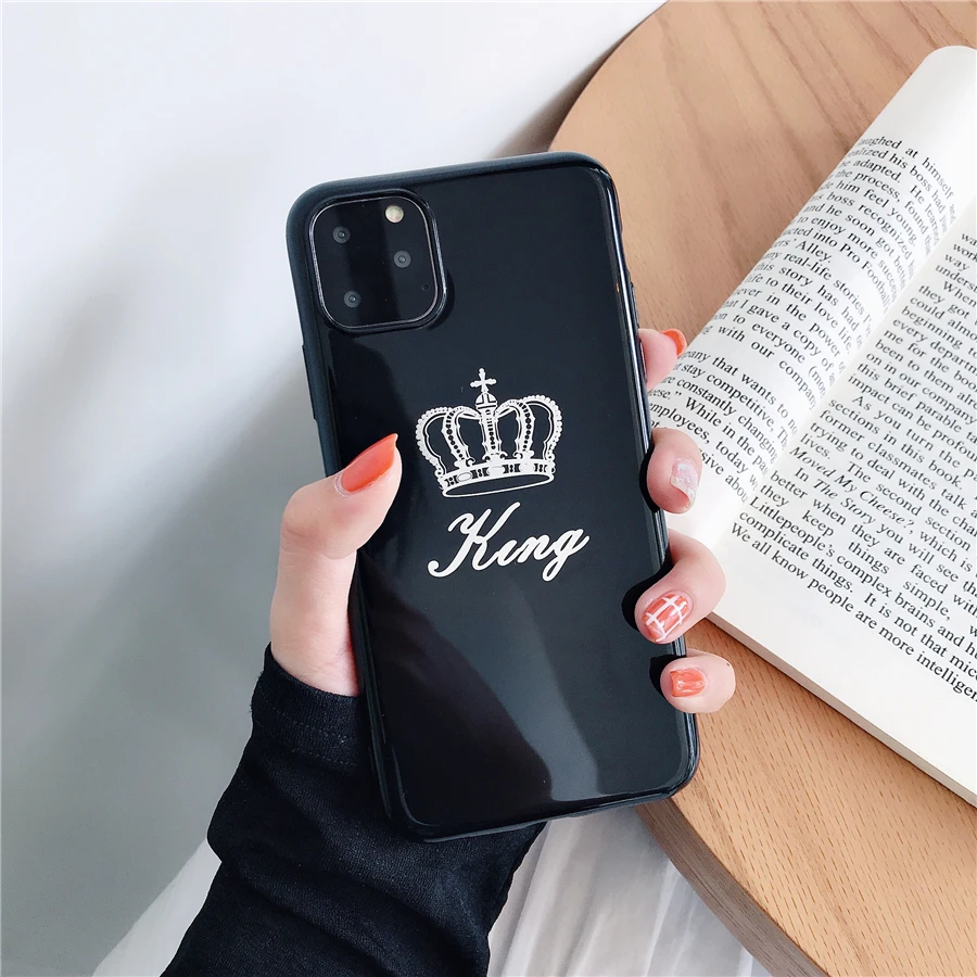 9 Роскошный чехол для пары для iPhone 6, 6s, 7, 8 Plus, глянцевая корона, король, королева, буквы, мягкий ТПУ чехол для iPhone X, XS, чехол для MAX XR Capa - Цвет: 9