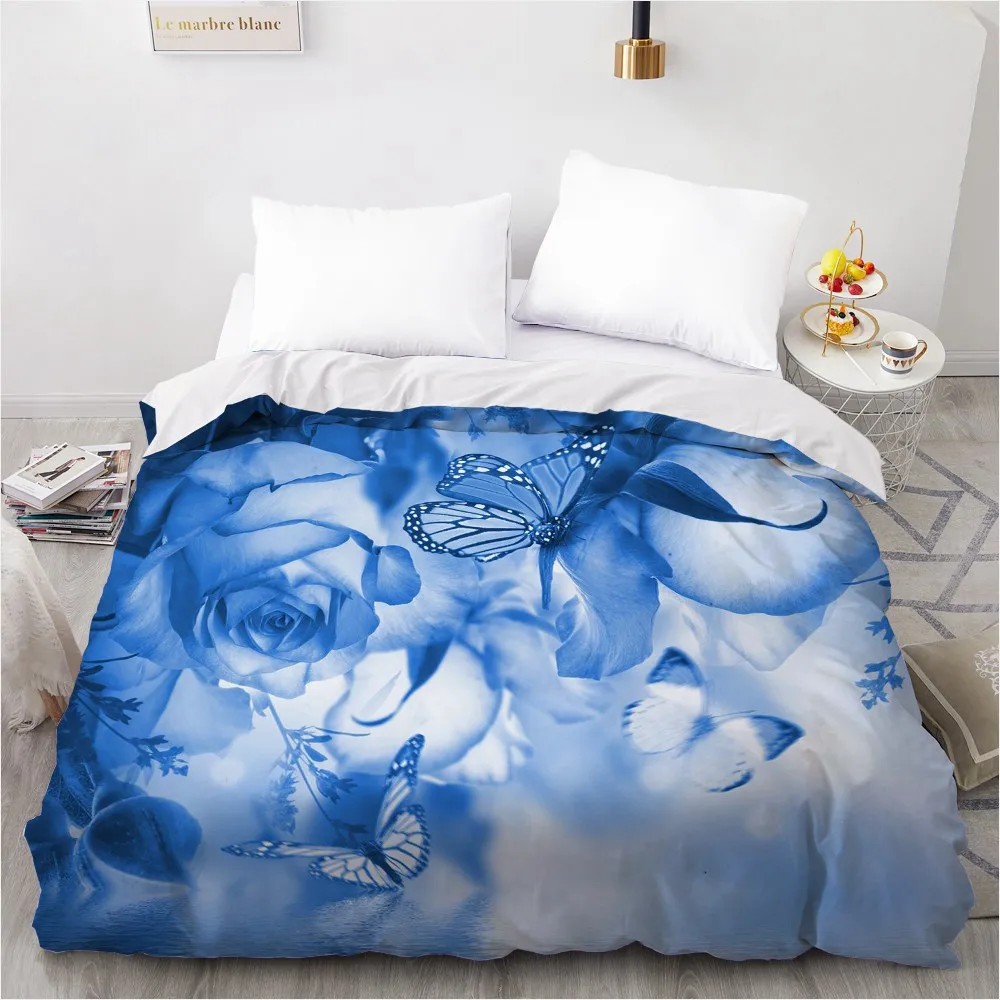 a729 Winter Quilt duvet double with Digital Print in 3d Hearts